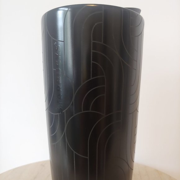 ❤️SOLD❤️STARBUCKS FALL 2020 Halloween BLACK GEO ETCHED CER - Picture 7 of 9